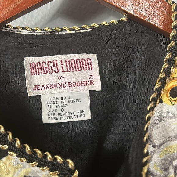 Vintage Silk Maggy London by Jeannene Booher Floral Skirt Suit set size 8 - Picture 13 of 17